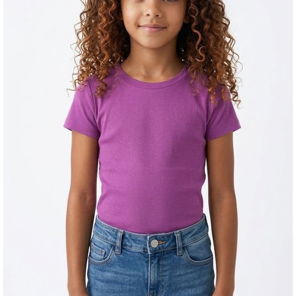 Girls Short-Sleeve T-Shirts Purple Size M 8 Spotted Zebra New